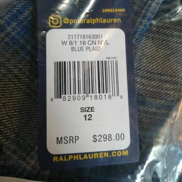 Polo Ralph Lauren Plaid Twill Shirt Dress Blue ~ NWT - Picture 6 of 10